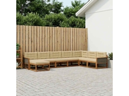 Vidaxl Conjunto De Sofás Para Exterior 8 Unid. Natural E Bege