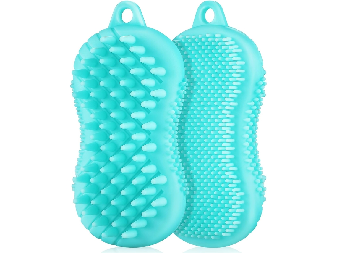 Lurelia Pack De 2 Escovas De Banho Para Bebé, Silicone Macio, Com Argola E Massagem Suave, Rotina Spa