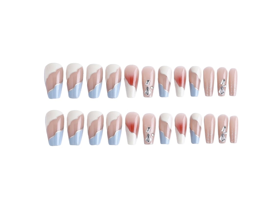 Tips Para Unhas Em Estilo De Desmontagem Com Efeito De Gelo Modelo By78 Em Prateado*