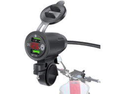 Carregador Usb para Motocicleta, Voltímetro e Botão Liga/desliga para Celular, Tablet e Gps. SFUSHOS