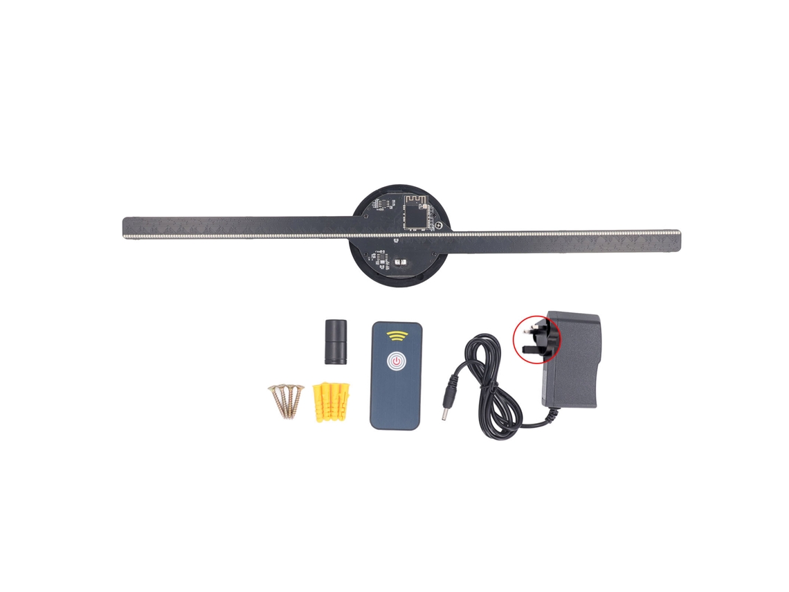 Ventilador Holograma 3d 42cm 800x480p 224 Led Wifi App Controle Remoto 100-240v Plug Gb