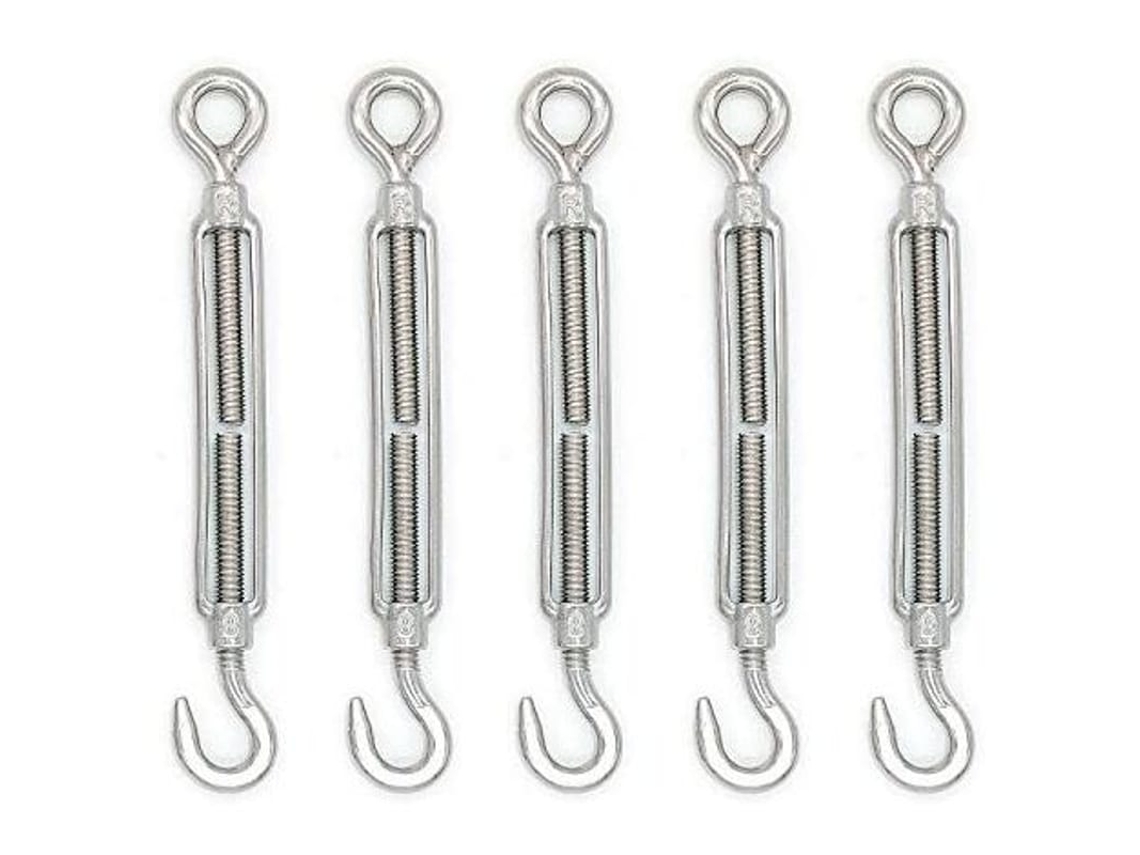 Gancho E Olho De Parafuso M8 Inox - 5 Unidades Aço Inoxidável 304 Resistente À Água E Oxidação