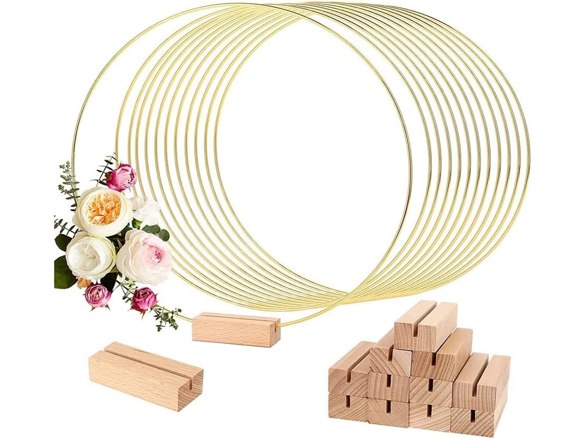 Conjunto De 12 Peças De Centros De Mesa Circulares De Metal Com Base, 30 Cm , Para Dec Gokoco (12 Polegadas)