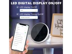 Sensor Tuya Wifi de temperatura e umidade com tela grande e controle por voz Alexa/google home