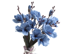 Laxiscreed Ramos De Magnólia Artificial Azul, 43cm Com 20 Flores Para Decoração Elegante