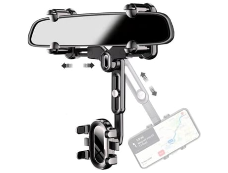 Suporte De Telefone De Carro Para Retrovisor Ajustável Retrátil Rotativo 360 Suporte De Navegação Para Smartphone De 4 A 7 Polegadas