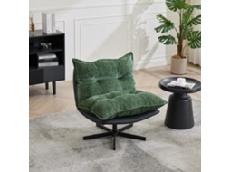 Poltrona Giratória Reclinável 3 Posições Chenille Verde VELTRIX