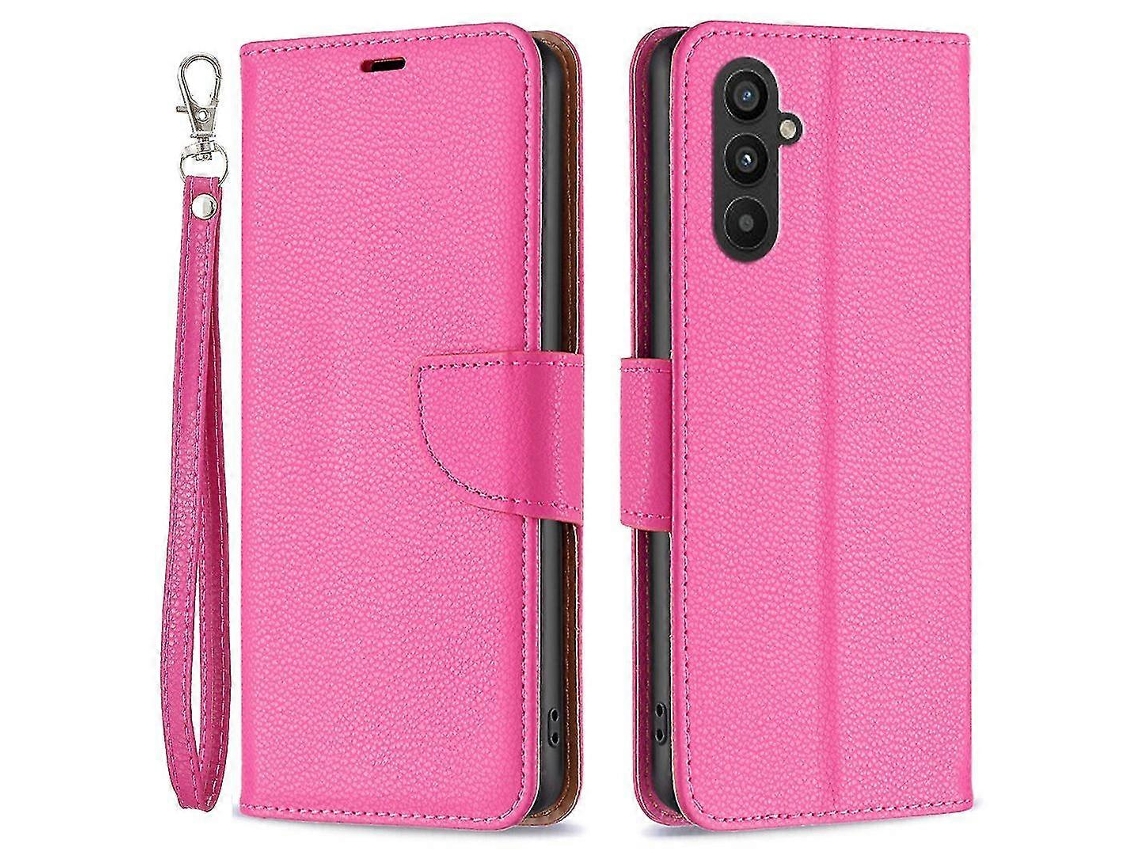 Capa Carteira Para Samsung Galaxy A25 5g Com Textura De Lichia, Suporte, Proteção Contra Quedas E Alça.