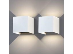 Lâmpada De Parede Led 12w,2 Peças,alumínio,ip65,4000k Branco Natural,iluminação Com Ângulo Ajustável,cor Branca Btforus