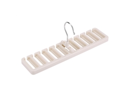Organizador de gravatas, cintos, lenços com 10 slots, plástico resistente bege, economiza espaço no armário S/MARCA