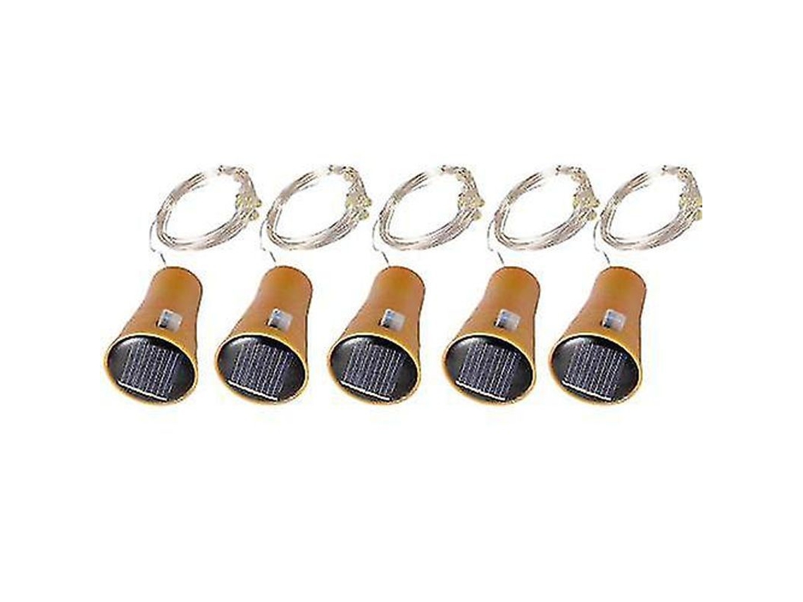 Luz De Garrafa Solar 20 Leds Fio De Cobre Com Bodega Para Decoração De Festas Jardim Casamento Blanco