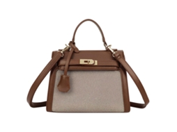 Bolsa De Mão Feminina Com Efeito Granulado, Cinto Decorativo E Alça De Ombro