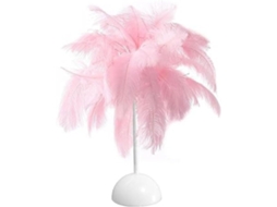 Abajur De Mesa Com Penas, Luminária De Cabeceira Para Quarto, Abajur De Mesa Rosa Com Penas Para Decoração Quarto, Sala