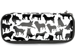 Tenho lápis com silhueta de cachorrinho, de grande capacidade, ideais para maquiagem e outras atividades escolares.