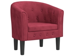 Tub Chair, Tub Chairs Vidaxl Vermelho Veludo