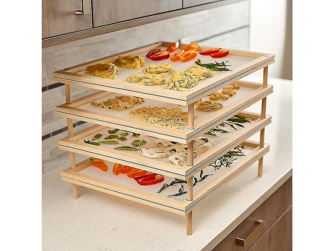 2026-rack de Secado de Hierbas e Pasta de Madera de 2 Niveles Multiusos portátil e Práctico para Alimentos