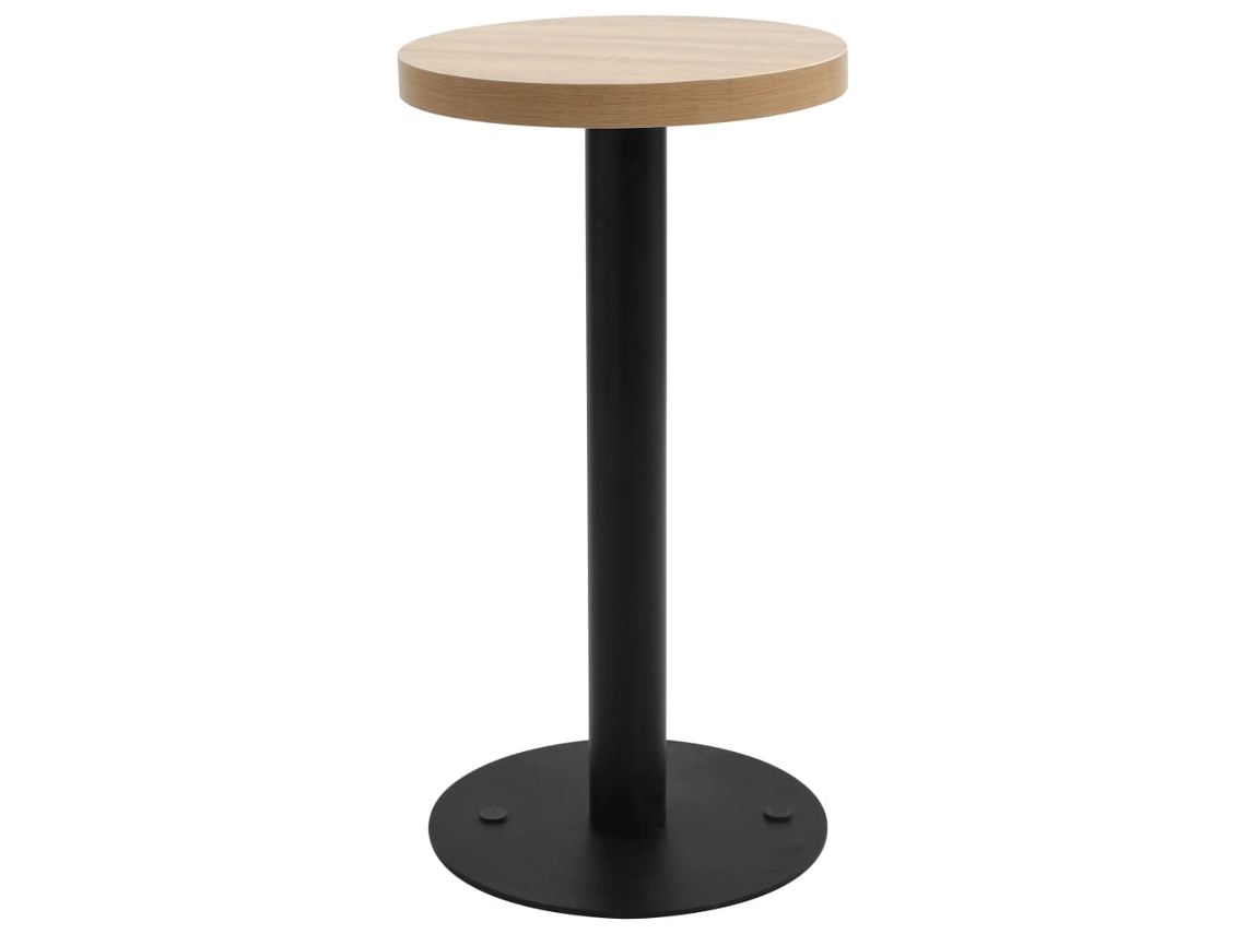 Vidaxl Mesa Bistrô 40 Cm Mdf Castanho-claro