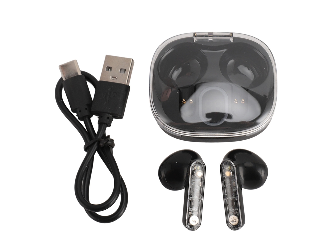 Auriculares Bluetooth 5.3 com controles táteis e estojo de carga com tela digital | S/MARCA