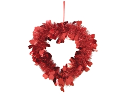 Coroa de Coração de Rubia para Decoração de São Valentim e Casamento Pendurável 35cm