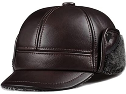 Casquette de Baseball Réglable en Cuir Véritable Homme SFUSHOS