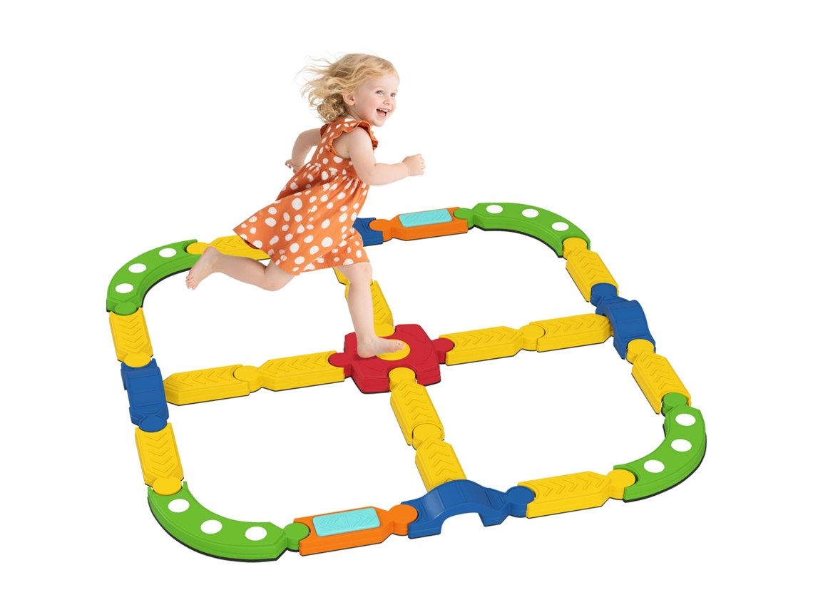 Trave De Equilíbrio Infantil, Estrutura Interativa, Antiderrapante, Plástica, Multicolorida-pt