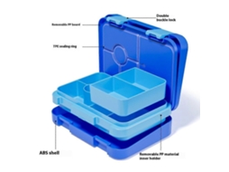 Lancheira Bento Infantil De 810 Ml Com Fivela Dupla E 2 Recipientes Modulares, Própria Para Micro Ondas Webake