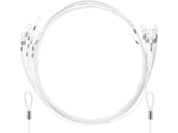 Conjunto de 12 cordões de nylon transparentes de 1,5 m com laços duplos para pendurar quadros e luminárias. Fácil instalação.