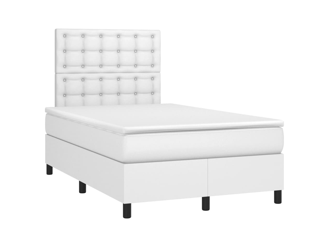 Box Spring Bed, Box Spring Beds Vidaxl Branco Couro Artificial (120 X 190 Cm)