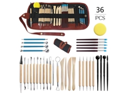 Conjunto De 36 Peças De Ferramentas Para Cerâmica E Modelagem Em Argila Polimérica, Argila De Secagem Ao Ar E Cerâmica.
