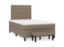 Box Spring Bed, Box Spring Beds Vidaxl Cinzento-acastanhado Tecido (120 X 200 Cm)