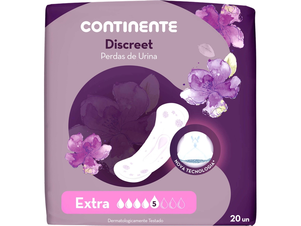 Pensos Incontinência Discreet Extra CONTINENTE emb. 20 un