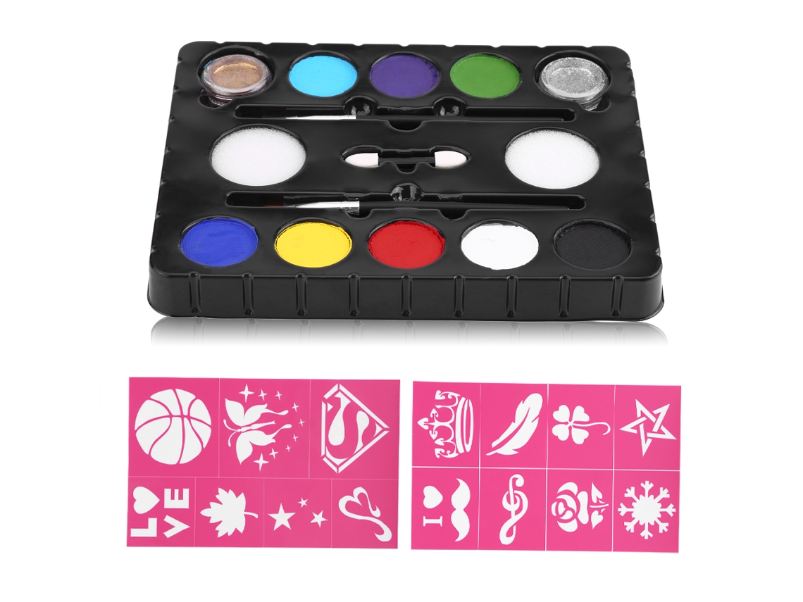 Kit de pintura facial e corporal à base de água com 8 cores vibrantes para faça você mesmo e cosplay.