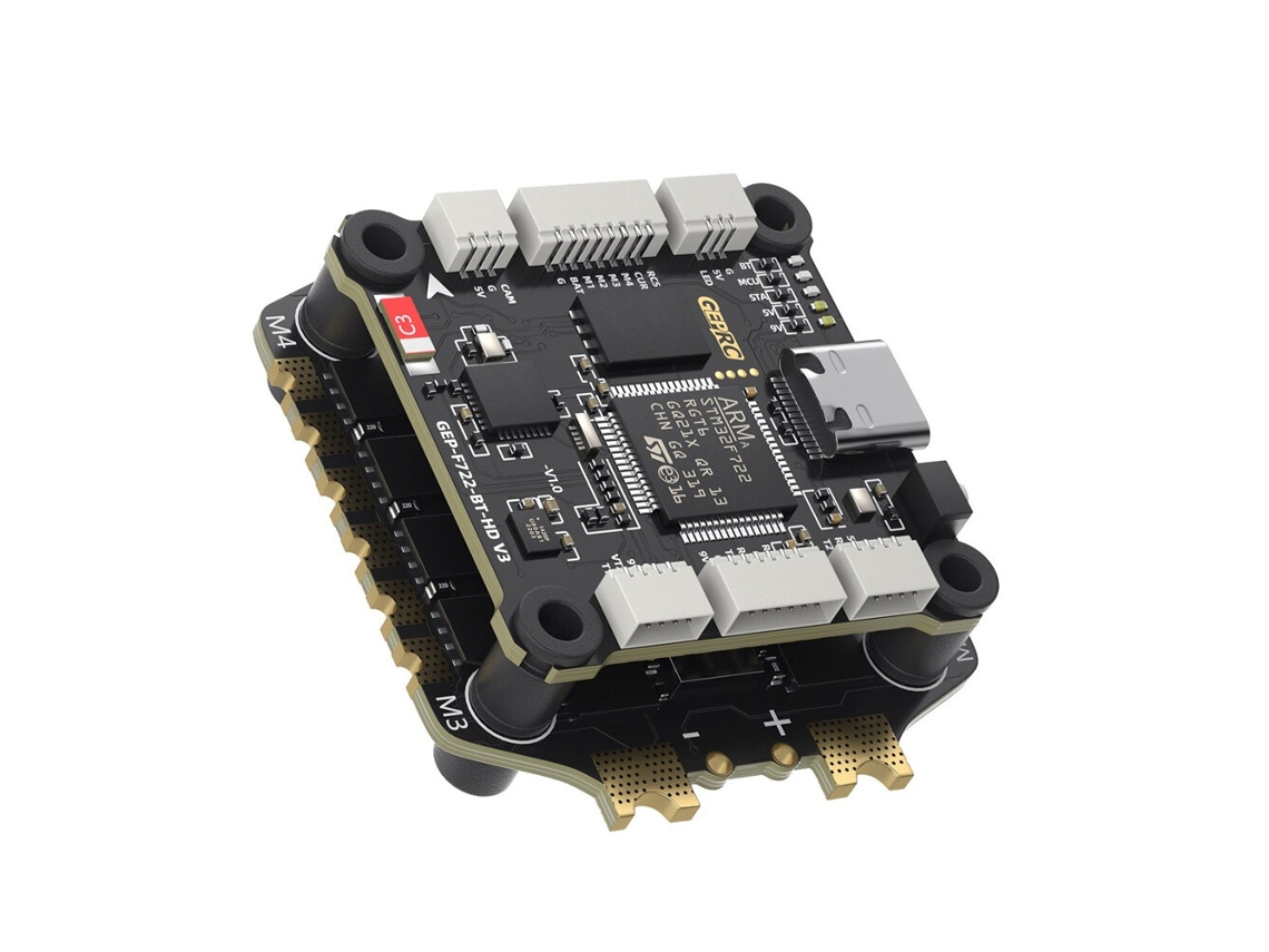 Controlador de Voo Geprc Taker F722 Bt Hd V3, 3 6s, 60a, 8 Bits, 4 em 1, para Drones de Corrida Fpv. MDUG