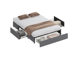 Poltrona Cama com Rodas, Encosto Reclinável, Almofada, 69x82,5x84cm, Cinza