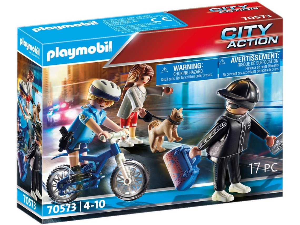 Playmobil 70573 Bicicleta Da Polícia: Perseguição Ao Ladrão De Carteiras