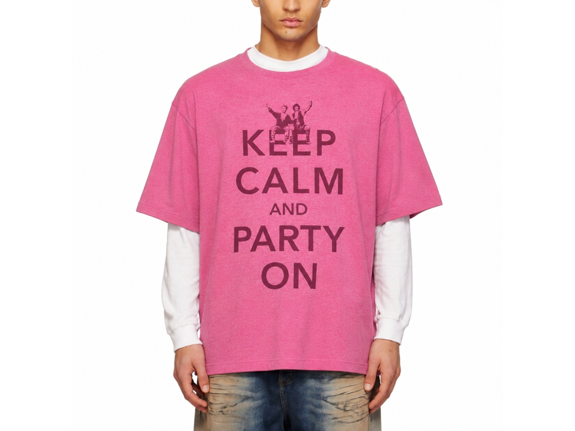 Rockinstone Bill And Ted Party Heather Retro Pink Adult T-shirt Size:xl