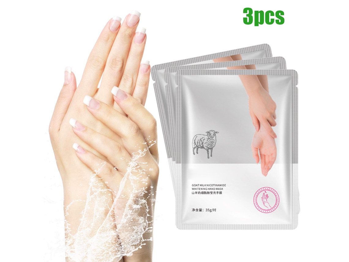 Máscaras De Mãos Exfoliantes E Hidratantes 3/5 Pares Com Extração De Leite De Cabra Mel E Niacinamida