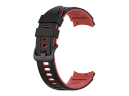 Bracelete Para Samsung Galaxy Watch 4 Classic (42mm/46mm) - Silicone Duas Cores - Vermelho Preto