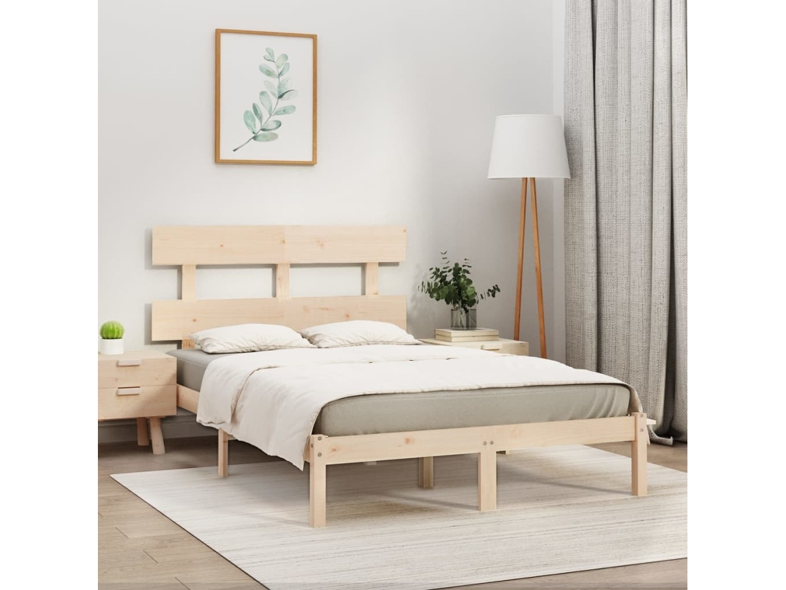 Vidaxl Estrutura de Cama 200x200 Cm Madeira Maciça