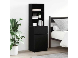 Vidaxl Mesa De Cabeceira 39x35x125 Cm Derivados De Madeira Preto