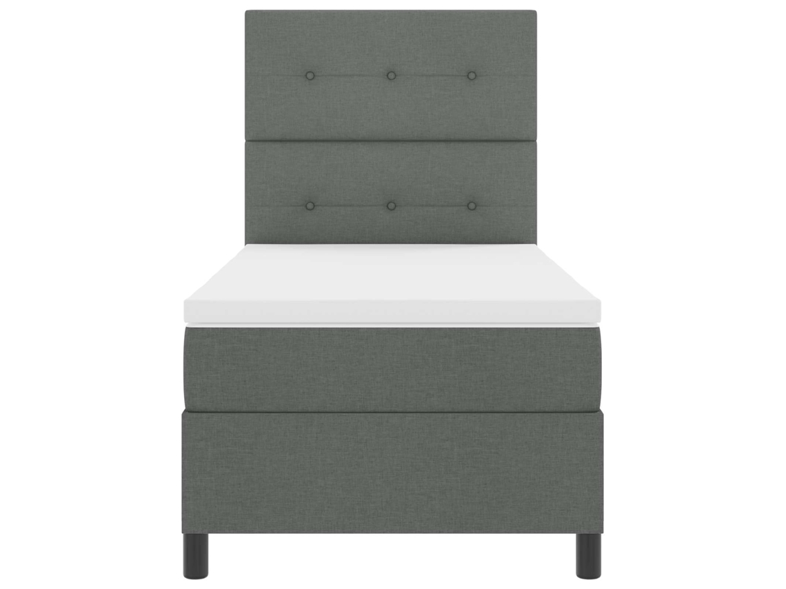 Vidaxl Cama Box Com Fitas Led Cinzento Escuro 80 X 200 Cm Tecido