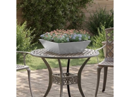 Vidaxl Vaso De Jardim 5 Unid. Prateado 50 X 50 X 15 Cm Aço Galvanizado