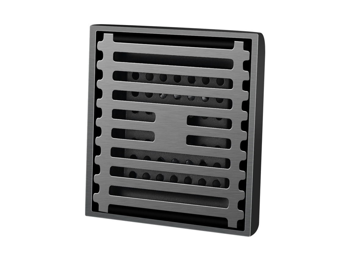 Ralo 10 cm quadrado, alto vácuo, vedação automática contra odores, compatível com tubos de 50/70 mm.