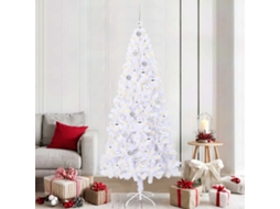 Vidaxl Árvore De Natal Artificial Com 300 Leds Branco 210 Cm Pvc E Aço