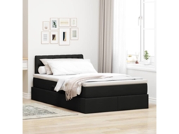 Vidaxl Cama Com Arrumação E Colchão Preto 120 X 200 Cm Veludo