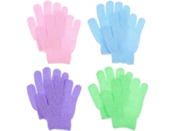Luvas de Banho Esfoliantes, 4 Pares, Nylon Alça, Fáceis De Limpar, Para O Corpo