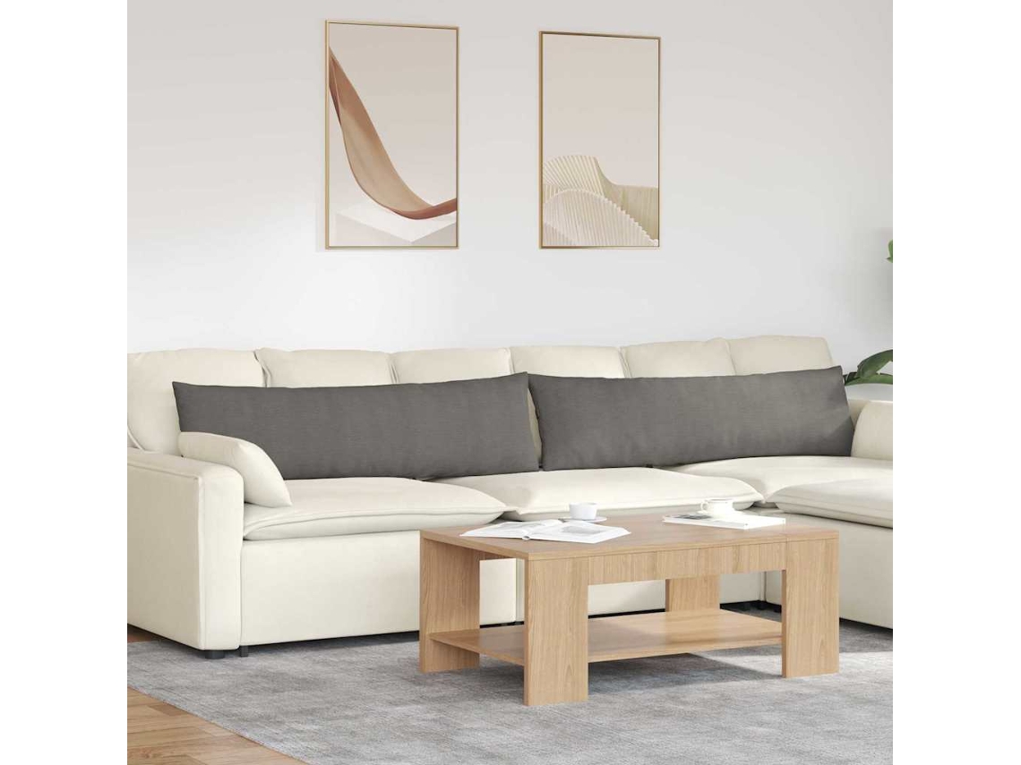 Vidaxl Travesseiros De Sofá 2 Pcs Cinzento-claro 145 X 40 Cm