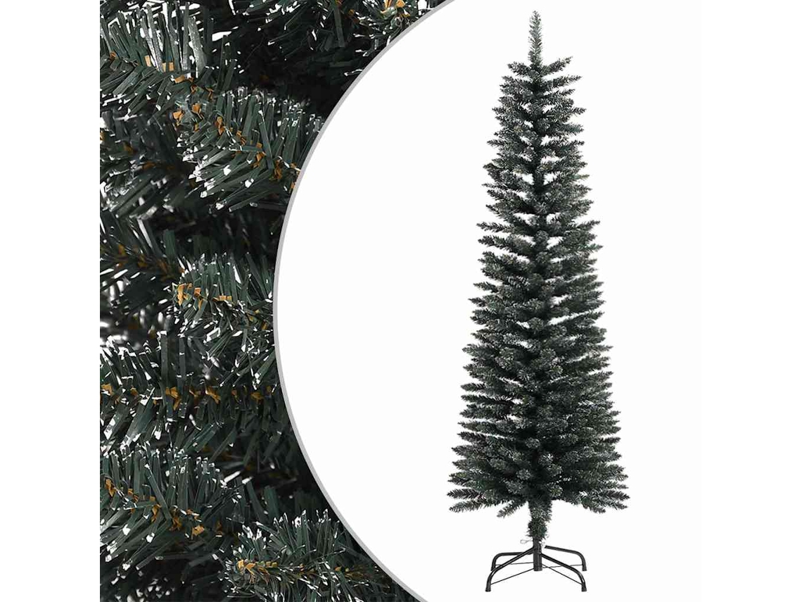 Vidaxl Árvore De Natal Artificial Fina Com Suporte 150 Cm Pvc Verde