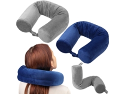 Conjunto de 2 almofadas de viagem para pescoço em espuma viscoelástica, ajustáveis AQUAFORGE