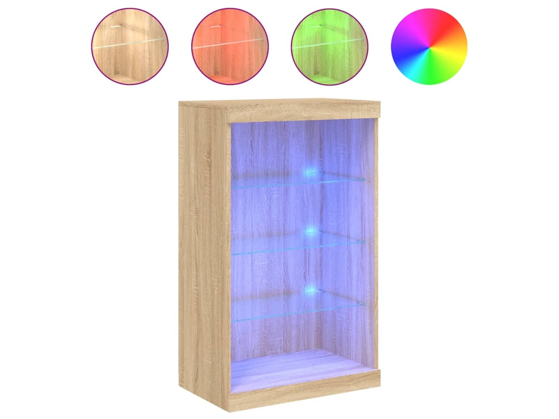 Aparador com Luzes Led 60,5x37x100 Cm Carvalho Sonoma MAISON EXCLUSIVE